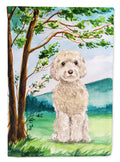 Under the Tree Goldendoodle Garden Flag Mailbox Decorative Yard Banner Outside Patio Artwork for Flower Beds, Garden Size, Multicolor