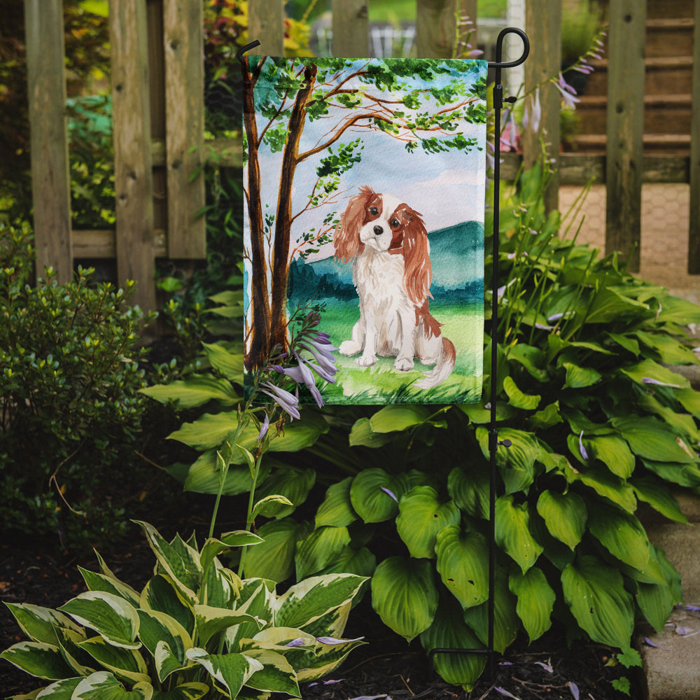Under the Tree Blenheim Cavalier Spaniel Garden Flag Mailbox Decorative Yard Banner Outside Patio Artwork for Flower Beds, Garden Size, Multicolor