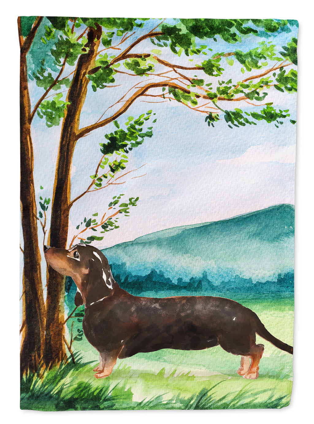 Under the Tree Dachshund Garden Flag Mailbox Decorative Yard Banner Outside Patio Artwork for Flower Beds, Garden Size, Multicolor