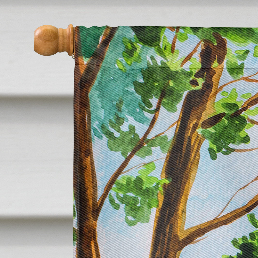 Under the Tree Beagle House Flag 28x40 Porch Sleeve Pole Decorative Outside Yard Banner Artwork Wall Hanging, Polyester
