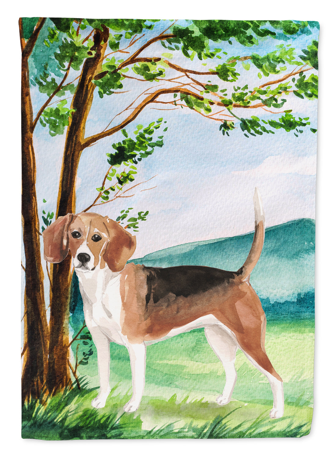 Under the Tree Beagle Garden Flag Mailbox Decorative Yard Banner Outside Patio Artwork for Flower Beds, Garden Size, Multicolor