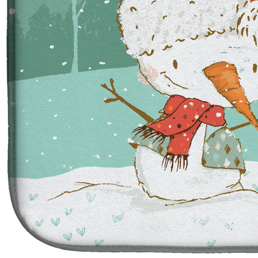 Cardigan Corgi Snowman Christmas Dish Drying Mat Absorbent Dish Drying Mat Pad for Kitchen Counter Dish Drainer Mat for Countertop, 14 x 21", Multicolor