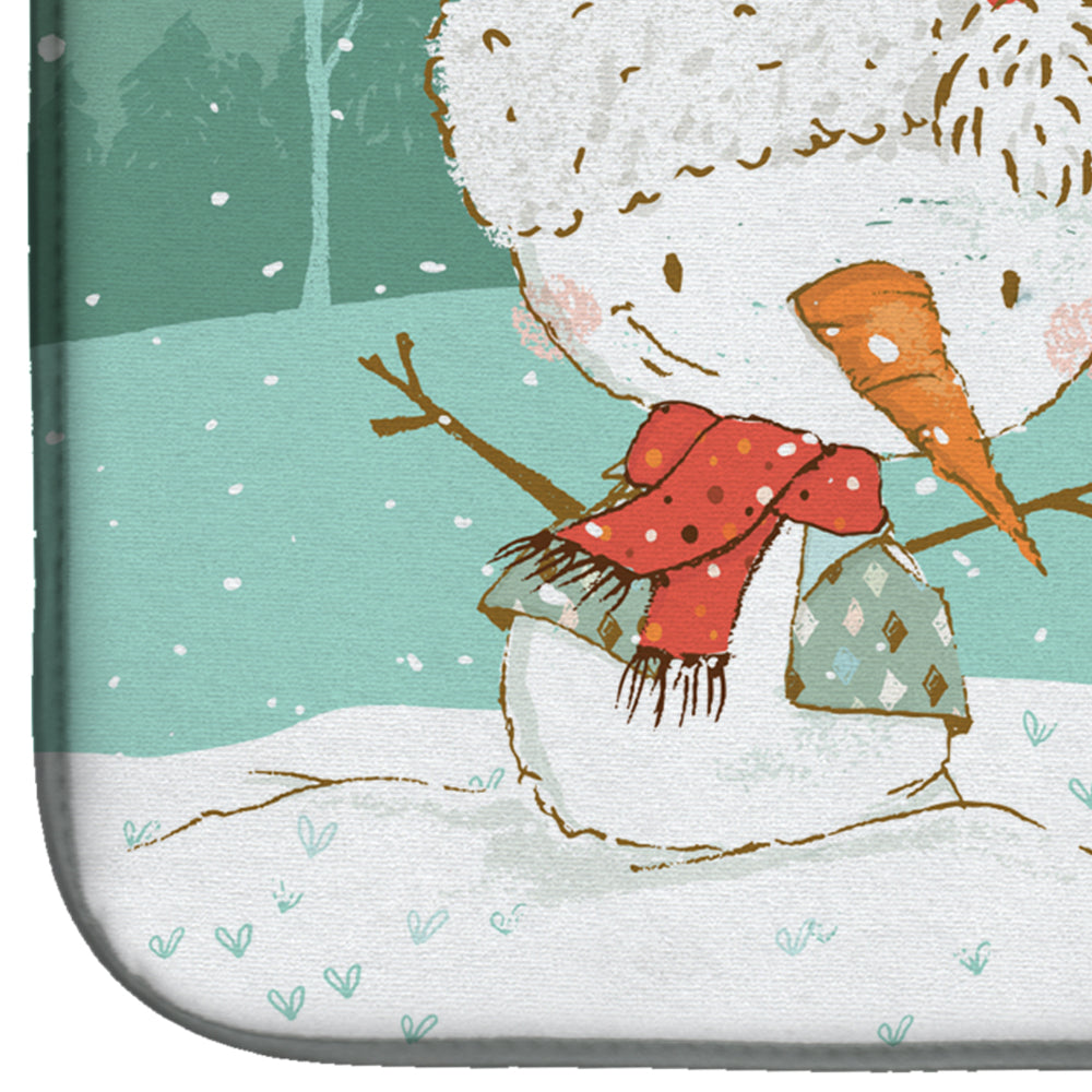 Scottish Terrier Snowman Christmas Dish Drying Mat Absorbent Dish Drying Mat Pad for Kitchen Counter Dish Drainer Mat for Countertop, 14 x 21", Multicolor