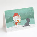 Black Maltese Snowman Christmas Greeting Cards Pack of 8 Blank Cards with Envelopes Whimsical A7 Size 5x7
