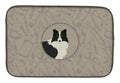 Border Collie In the Kitchen Dish Drying Mat Absorbent Dish Drying Mat Pad for Kitchen Counter Dish Drainer Mat for Countertop, 14 x 21", Multicolor