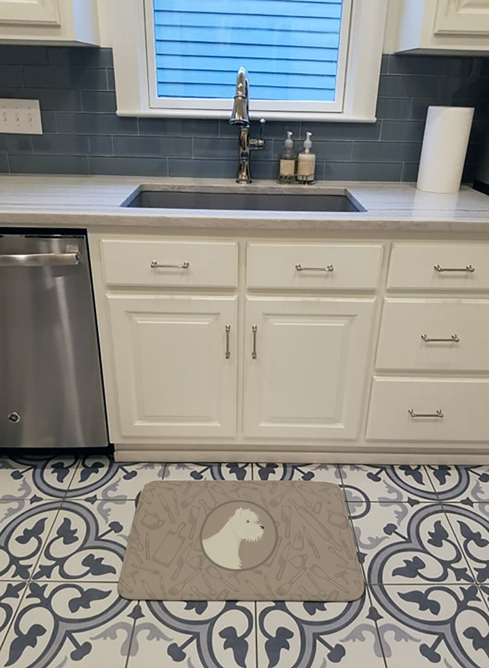 Westie In the Kitchen Memory Foam Kitchen Mat Machine Washable Anti-Fatigue Cushion Comfort Bath or Kitchen Rug