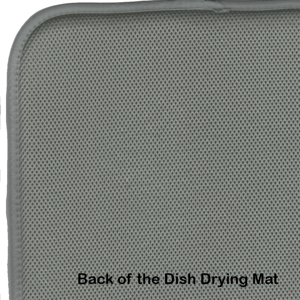 Merry Christmas Bichon Frisé Dish Drying Mat Absorbent Dish Drying Mat Pad for Kitchen Counter Dish Drainer Mat for Countertop, 14 x 21", Multicolor