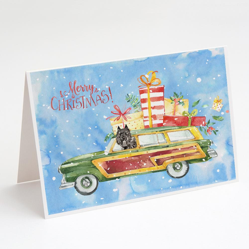 Merry Christmas Bouvier des Flandres Greeting Cards Pack of 8 Blank Cards with Envelopes Whimsical A7 Size 5x7