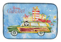 Merry Christmas Alaskan Malamute Dish Drying Mat Absorbent Dish Drying Mat Pad for Kitchen Counter Dish Drainer Mat for Countertop, 14 x 21", Multicolor