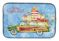 Merry Christmas Staffordshire Bull Terrier Dish Drying Mat Absorbent Dish Drying Mat Pad for Kitchen Counter Dish Drainer Mat for Countertop, 14 x 21", Multicolor