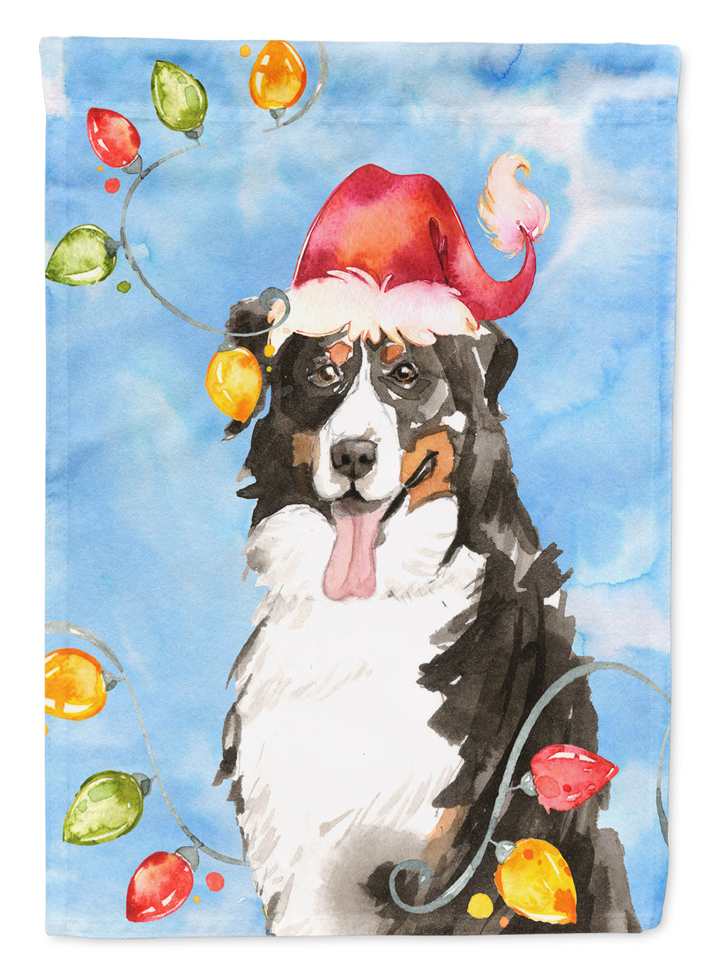 Christmas Lights Bernese Mountain Dog Garden Flag Mailbox Decorative Yard Banner Outside Patio Artwork for Flower Beds, Garden Size, Multicolor
