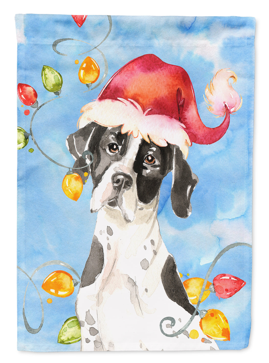 Christmas Lights English Pointer Garden Flag Mailbox Decorative Yard Banner Outside Patio Artwork for Flower Beds, Garden Size, Multicolor