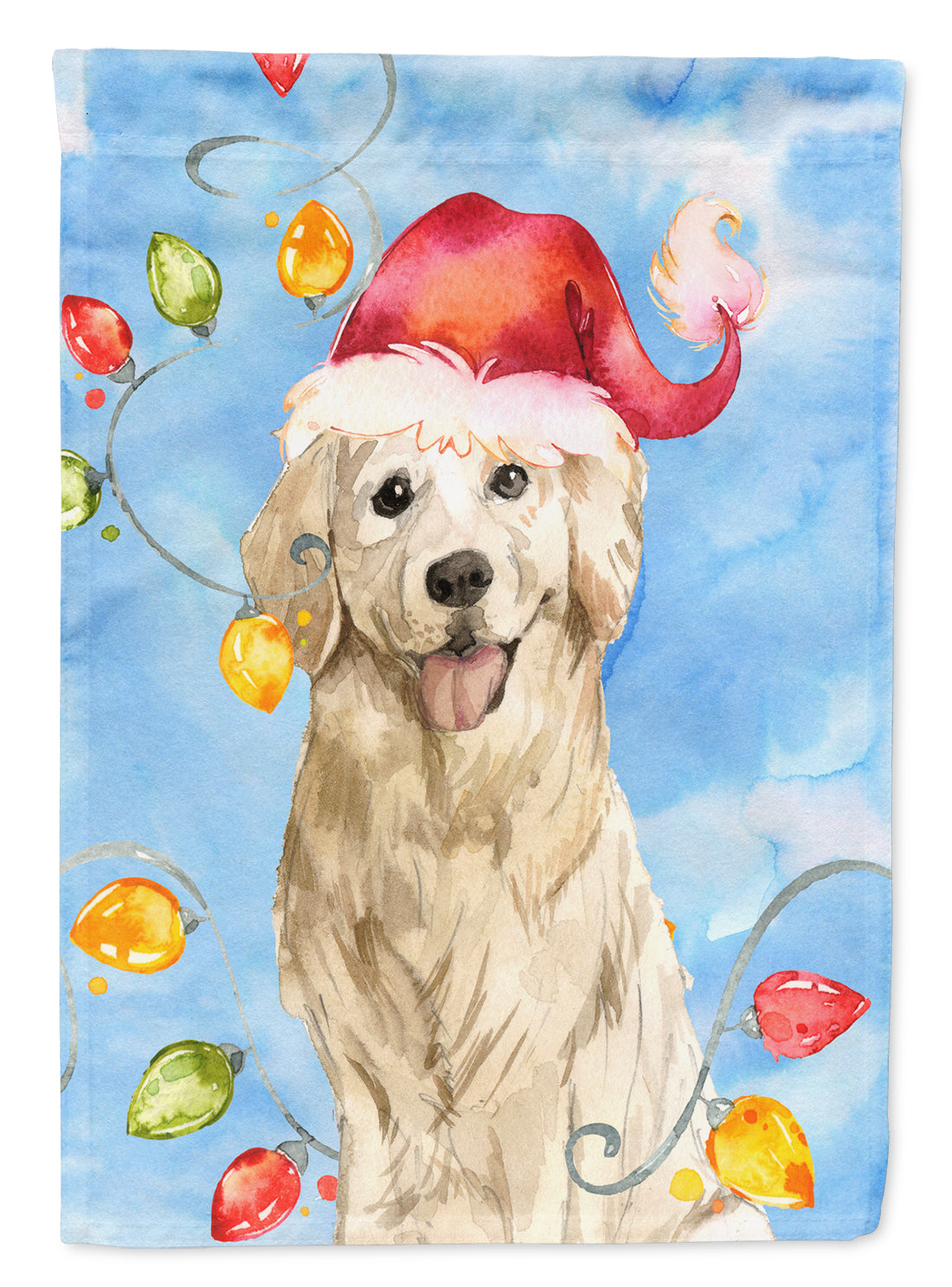 Christmas Lights Golden Retriever Garden Flag Mailbox Decorative Yard Banner Outside Patio Artwork for Flower Beds, Garden Size, Multicolor