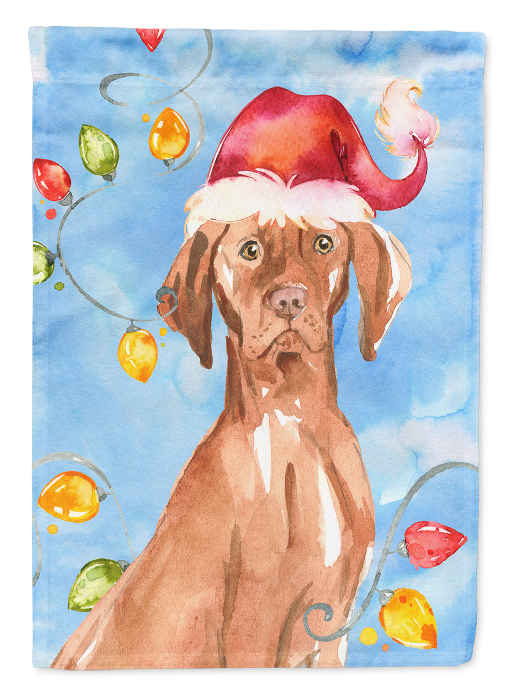 Christmas Lights Vizsla Garden Flag Mailbox Decorative Yard Banner Outside Patio Artwork for Flower Beds, Garden Size, Multicolor