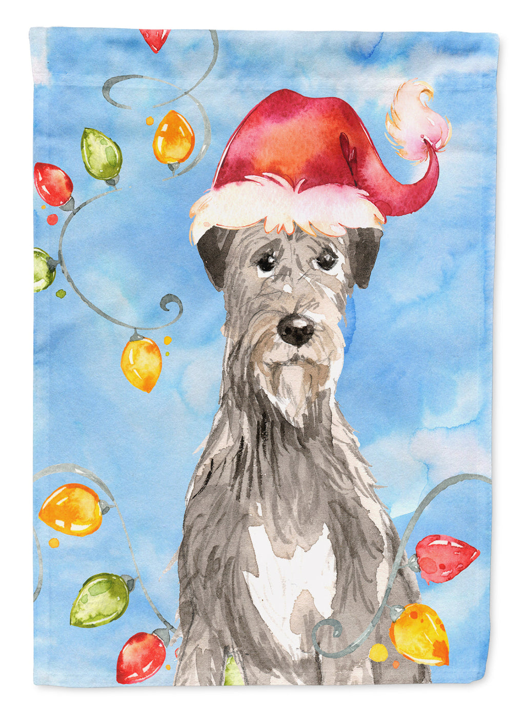 Christmas Lights Irish Wolfhound Garden Flag Mailbox Decorative Yard Banner Outside Patio Artwork for Flower Beds, Garden Size, Multicolor