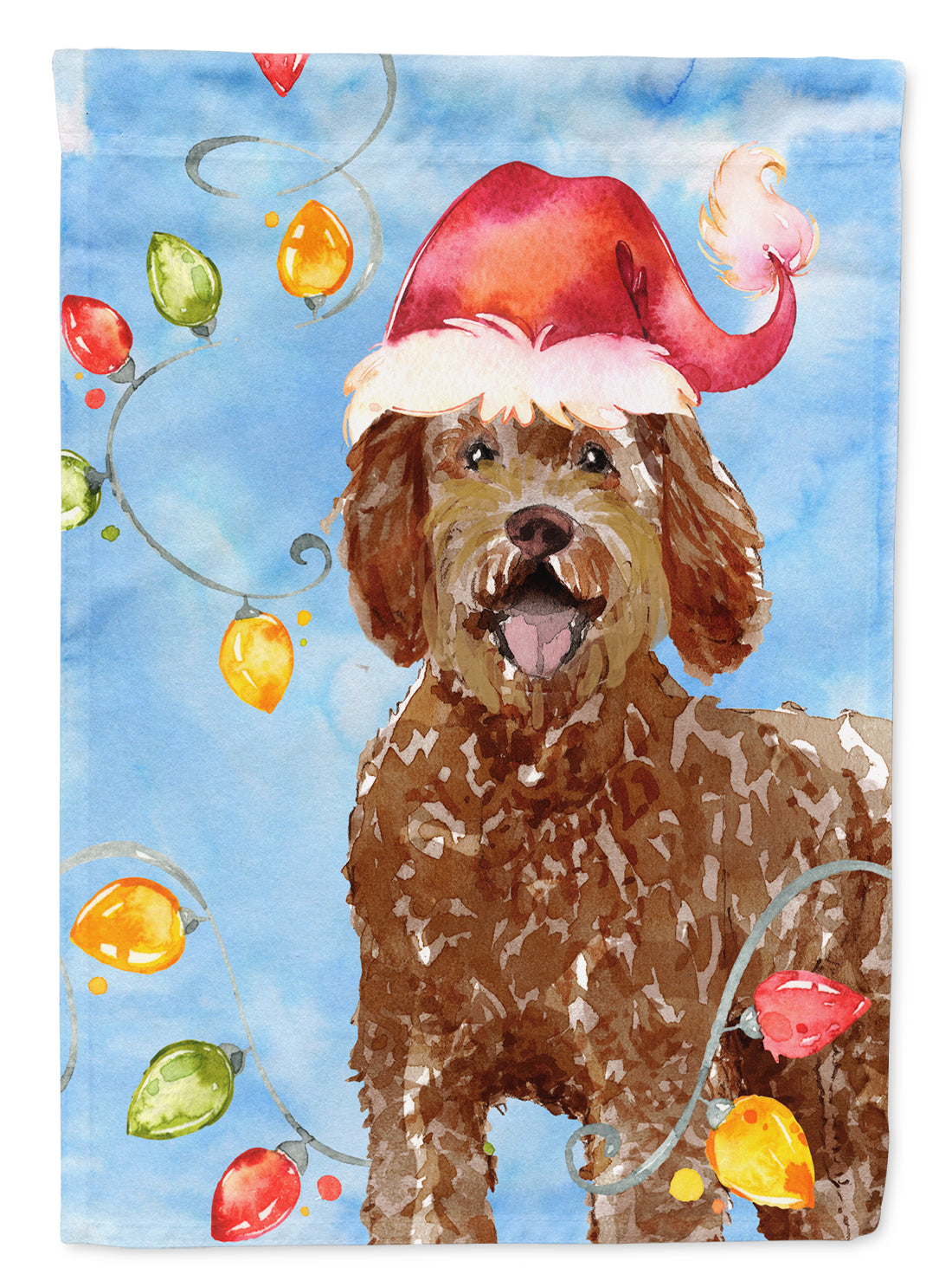 Christmas Lights Labradoodle Garden Flag Mailbox Decorative Yard Banner Outside Patio Artwork for Flower Beds, Garden Size, Multicolor