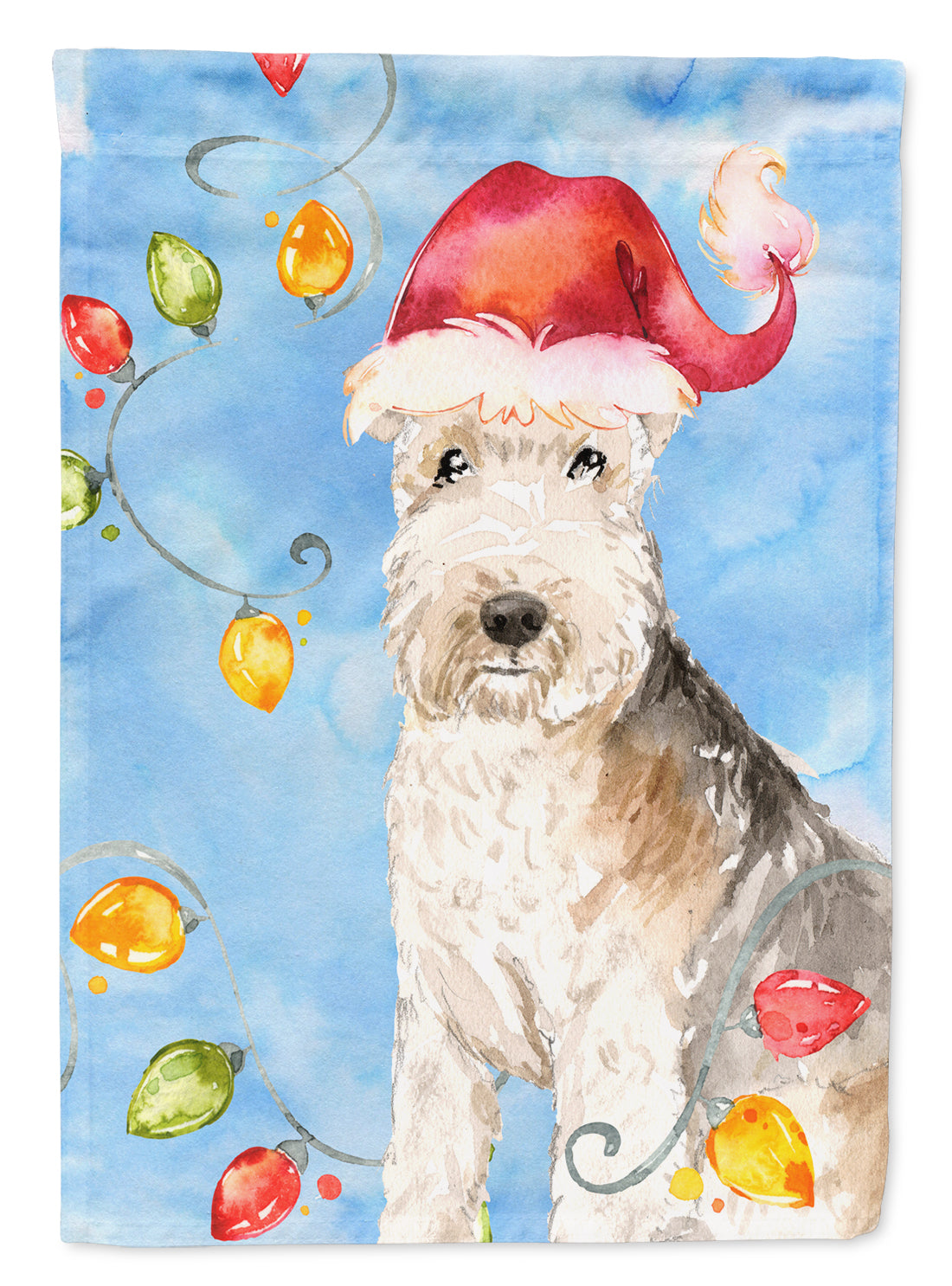 Christmas Lights Lakeland Terrier Garden Flag Mailbox Decorative Yard Banner Outside Patio Artwork for Flower Beds, Garden Size, Multicolor