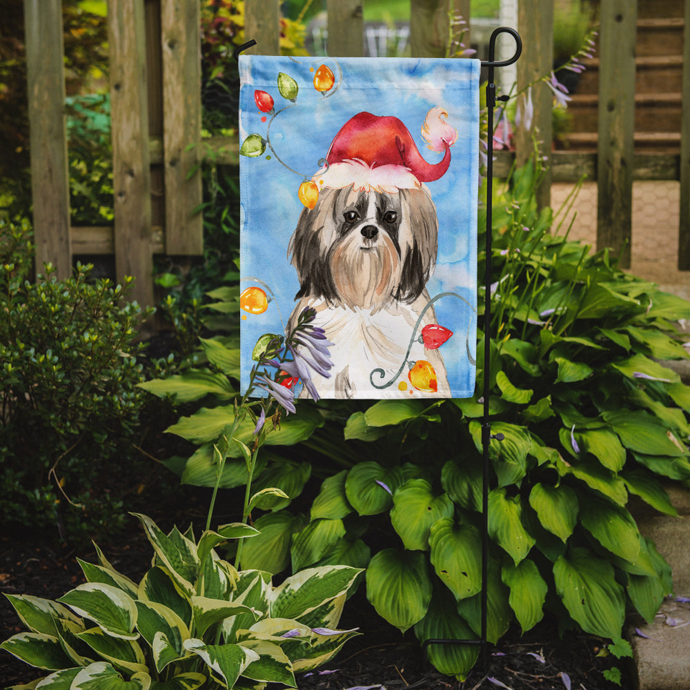 Christmas Lights Shih Tzu Garden Flag Mailbox Decorative Yard Banner Outside Patio Artwork for Flower Beds, Garden Size, Multicolor