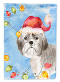 Christmas Lights Shih Tzu Puppy Cut Garden Flag Mailbox Decorative Yard Banner Outside Patio Artwork for Flower Beds, Garden Size, Multicolor