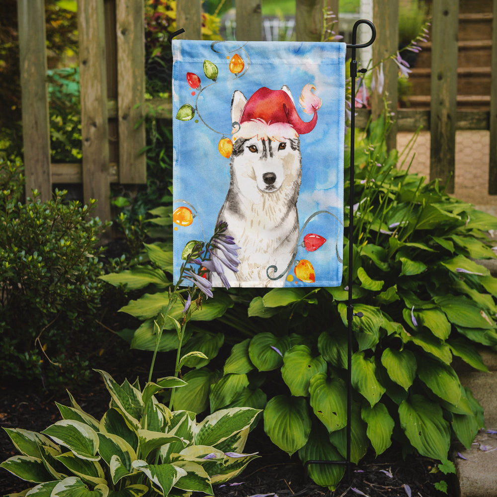 Christmas Lights Siberian Husky Garden Flag Mailbox Decorative Yard Banner Outside Patio Artwork for Flower Beds, Garden Size, Multicolor
