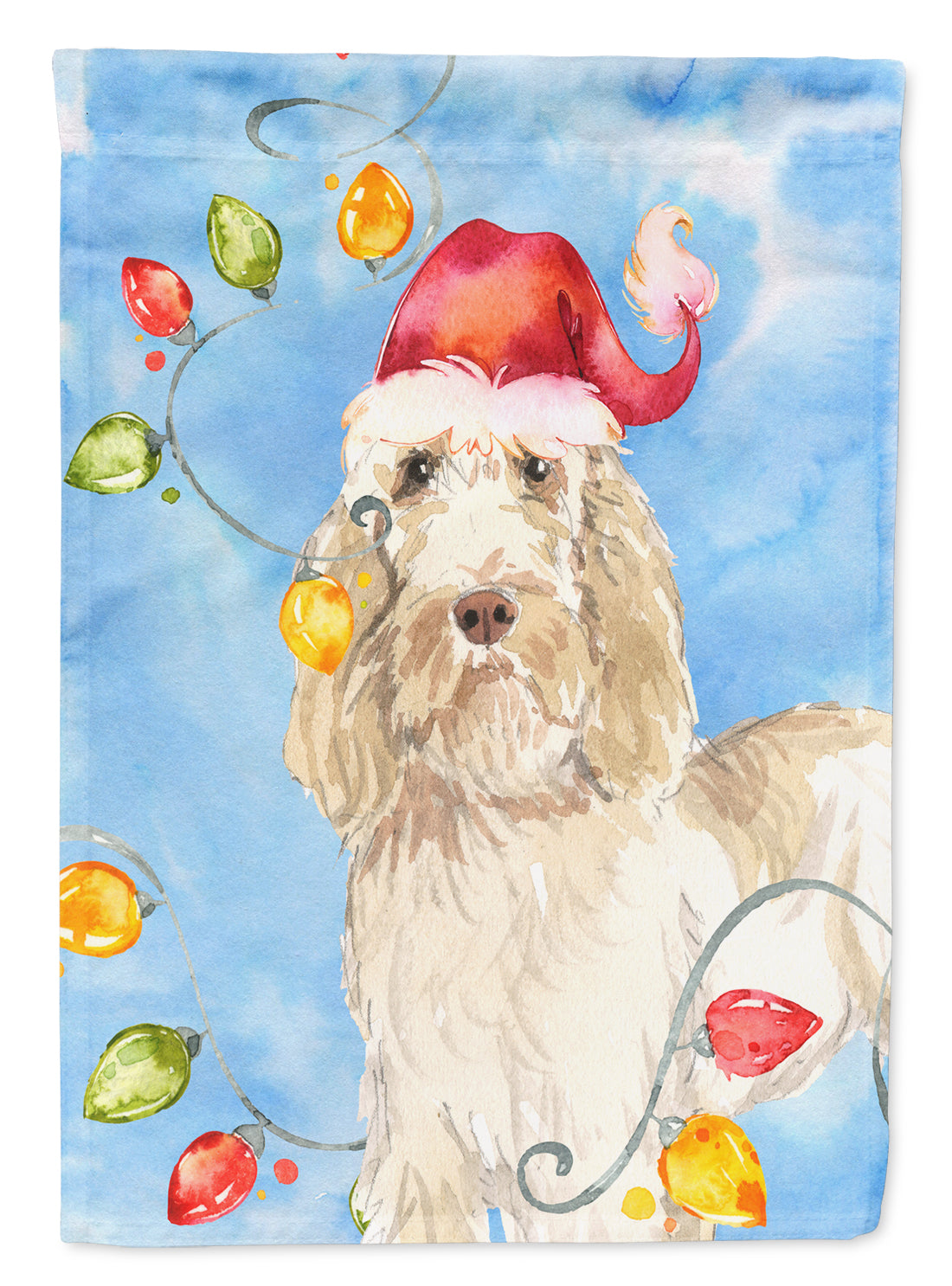 Christmas Lights Spinone Italiano Garden Flag Mailbox Decorative Yard Banner Outside Patio Artwork for Flower Beds, Garden Size, Multicolor