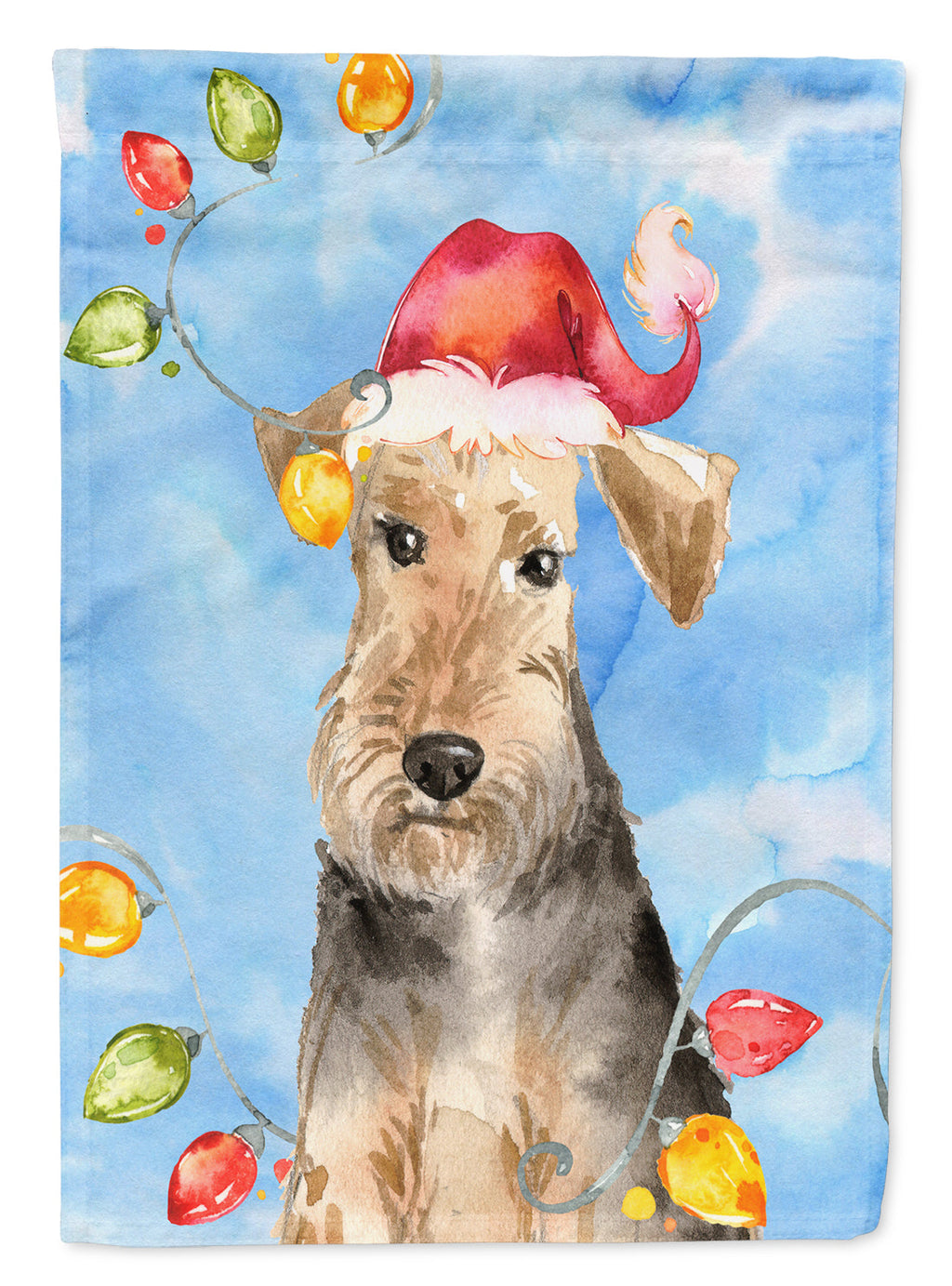 Christmas Lights Welsh Terrier Garden Flag Mailbox Decorative Yard Banner Outside Patio Artwork for Flower Beds, Garden Size, Multicolor