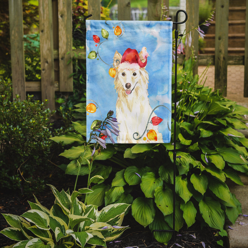 Christmas Lights White Collie Garden Flag Mailbox Decorative Yard Banner Outside Patio Artwork for Flower Beds, Garden Size, Multicolor