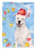 Christmas Lights White Staffie Bull Terrier Garden Flag Mailbox Decorative Yard Banner Outside Patio Artwork for Flower Beds, Garden Size, Multicolor
