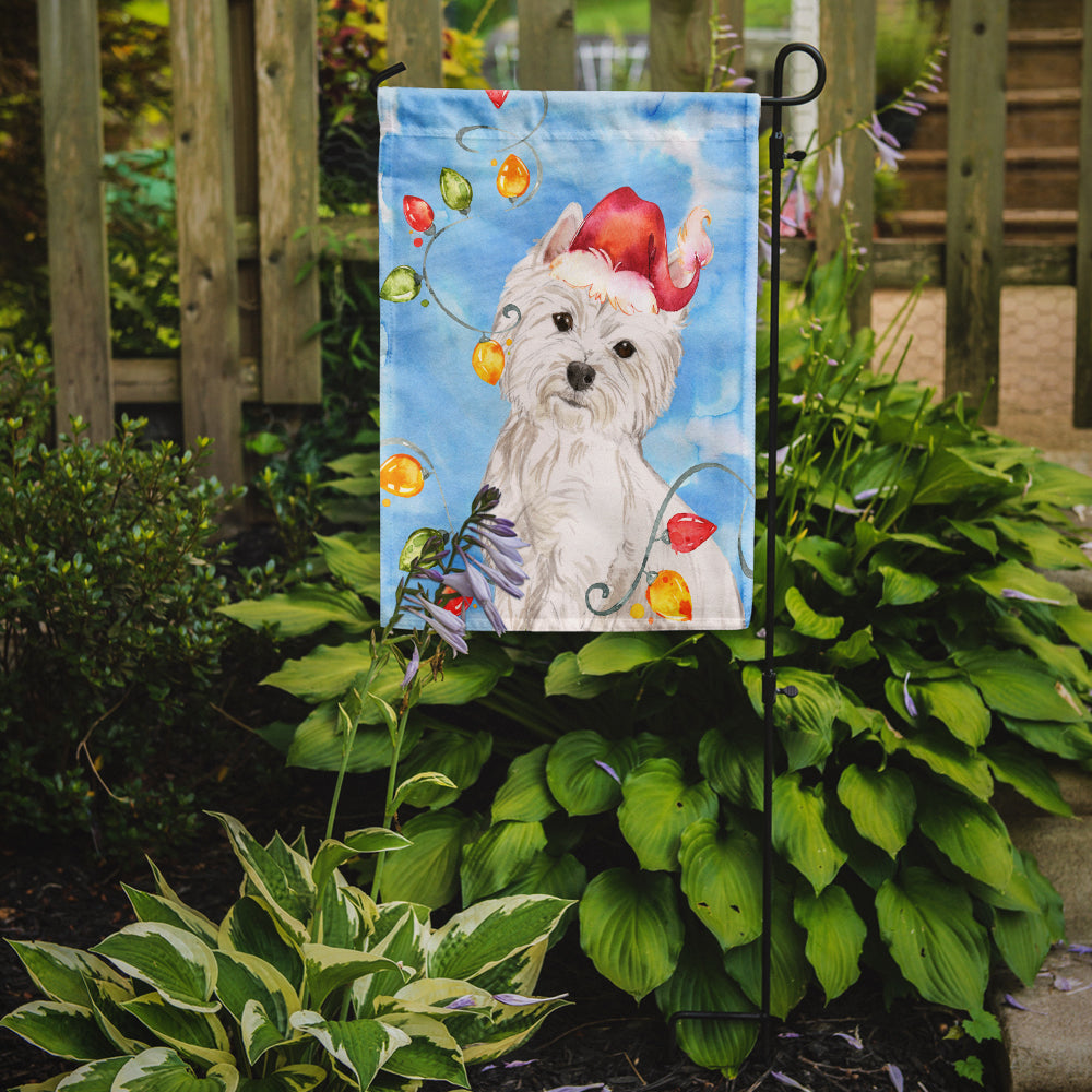 Christmas Lights Westie Garden Flag Mailbox Decorative Yard Banner Outside Patio Artwork for Flower Beds, Garden Size, Multicolor
