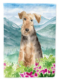 Mountian Flowers Welsh Terrier Garden Flag Mailbox Decorative Yard Banner Outside Patio Artwork for Flower Beds, Garden Size, Multicolor