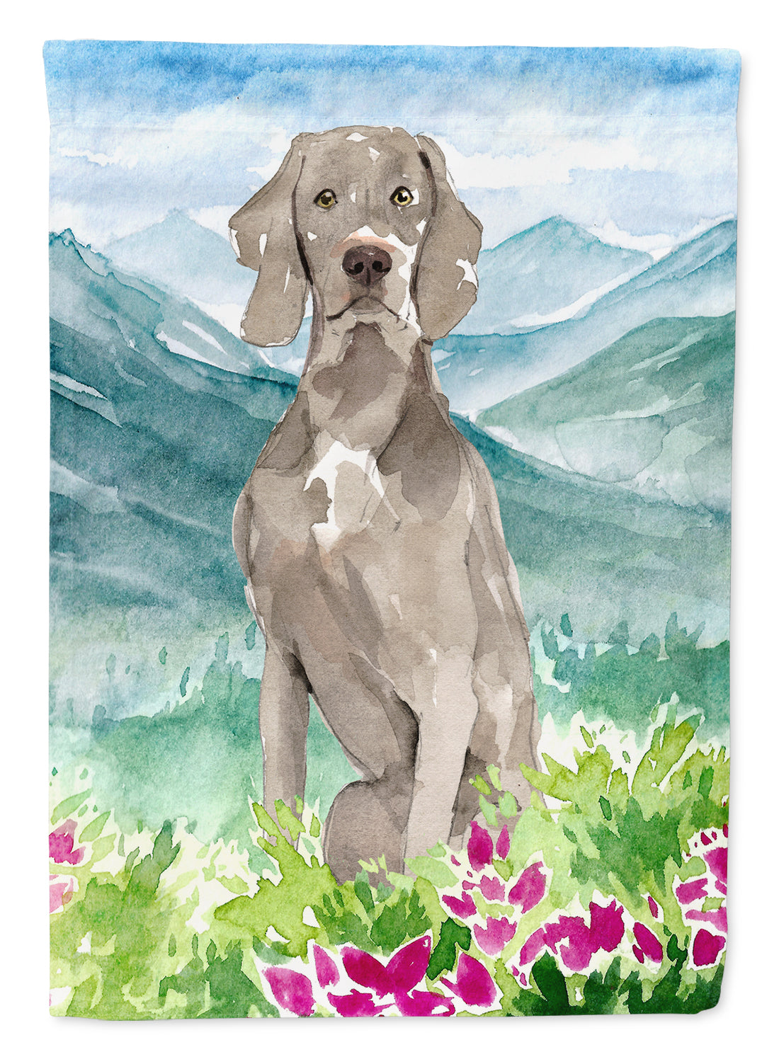 Mountian Flowers Weimaraner Garden Flag Mailbox Decorative Yard Banner Outside Patio Artwork for Flower Beds, Garden Size, Multicolor