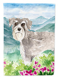 Mountain Flowers Schnauzer #1 Garden Flag Mailbox Decorative Yard Banner Outside Patio Artwork for Flower Beds, Garden Size, Multicolor