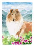 Mountain Flowers Smooth Collie Garden Flag Mailbox Decorative Yard Banner Outside Patio Artwork for Flower Beds, Garden Size, Multicolor