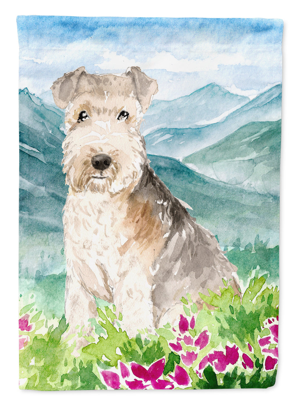 Mountain Flowers Lakeland Terrier Garden Flag Mailbox Decorative Yard Banner Outside Patio Artwork for Flower Beds, Garden Size, Multicolor