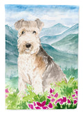 Mountain Flowers Lakeland Terrier Garden Flag Mailbox Decorative Yard Banner Outside Patio Artwork for Flower Beds, Garden Size, Multicolor