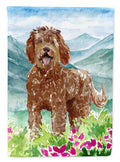 Mountain Flowers Labradoodle Garden Flag Mailbox Decorative Yard Banner Outside Patio Artwork for Flower Beds, Garden Size, Multicolor