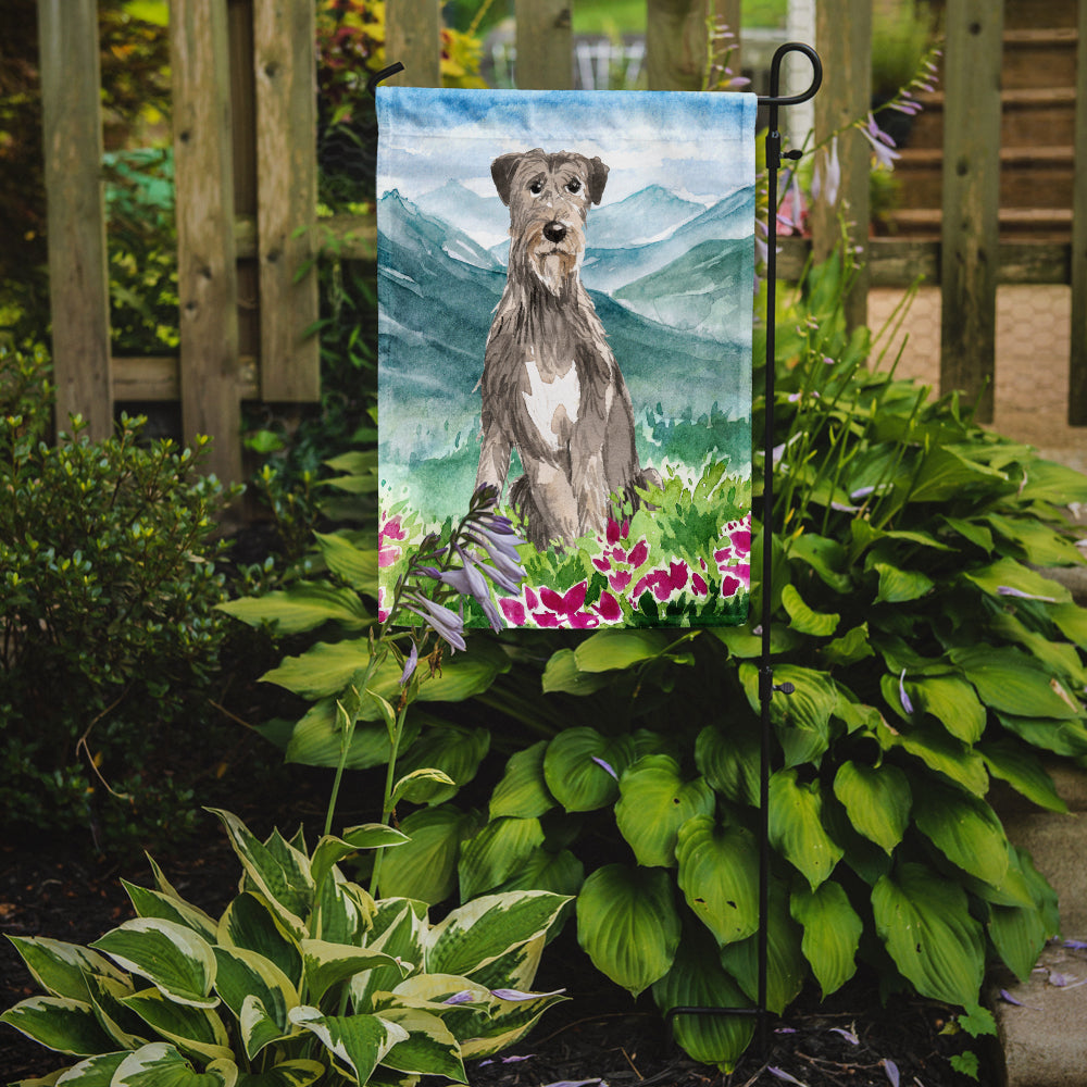 Mountain Flowers Irish Wolfhound Garden Flag Mailbox Decorative Yard Banner Outside Patio Artwork for Flower Beds, Garden Size, Multicolor