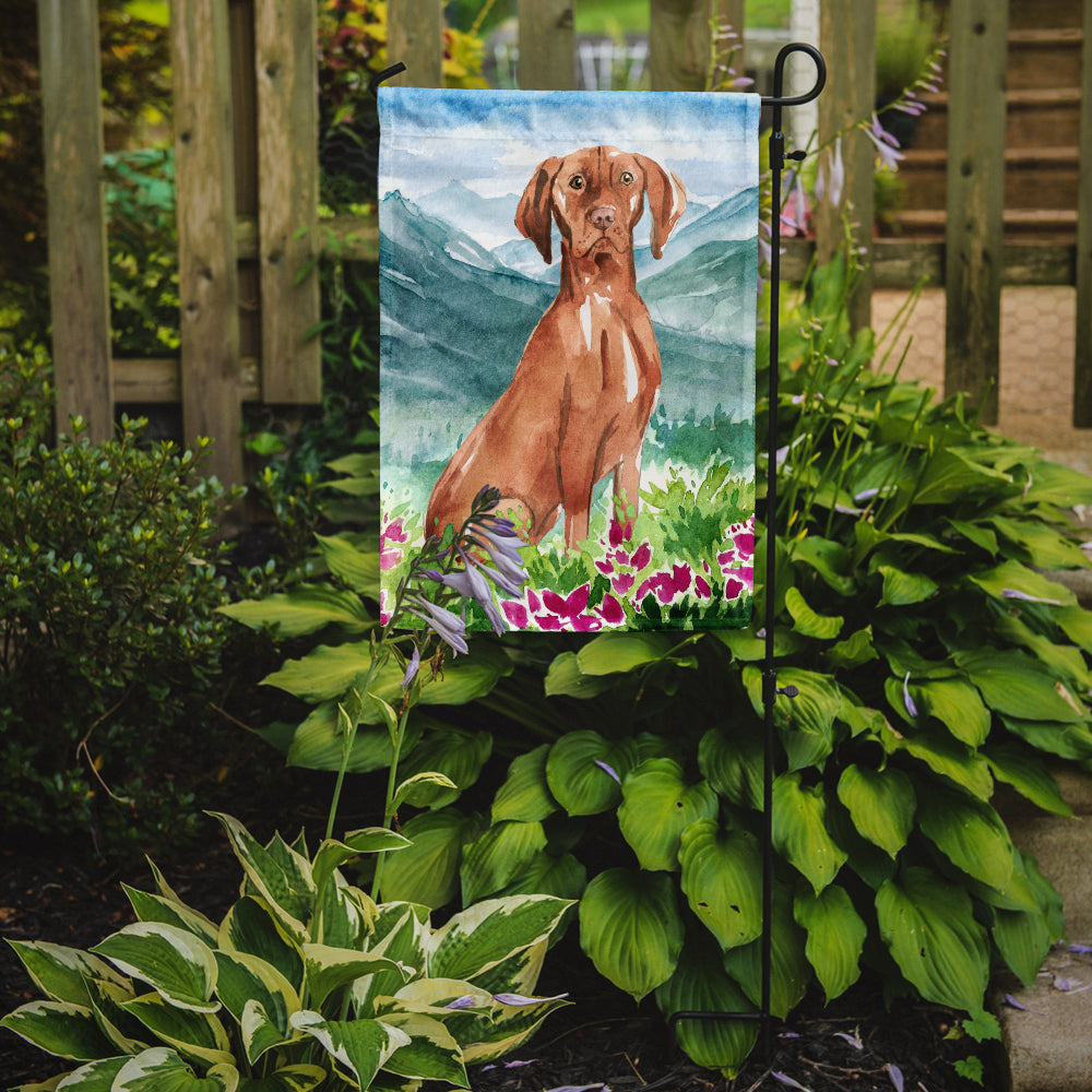 Mountain Flowers Vizsla Garden Flag Mailbox Decorative Yard Banner Outside Patio Artwork for Flower Beds, Garden Size, Multicolor