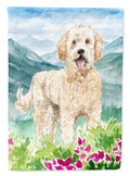 Mountain Flowers Goldendoodle Garden Flag Mailbox Decorative Yard Banner Outside Patio Artwork for Flower Beds, Garden Size, Multicolor