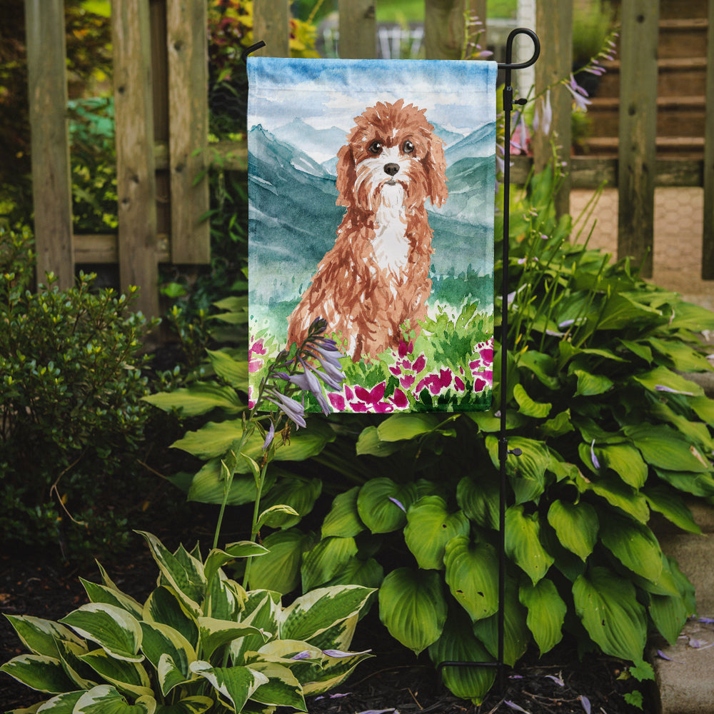 Mountain Flowers Cavapoo Garden Flag Mailbox Decorative Yard Banner Outside Patio Artwork for Flower Beds, Garden Size, Multicolor