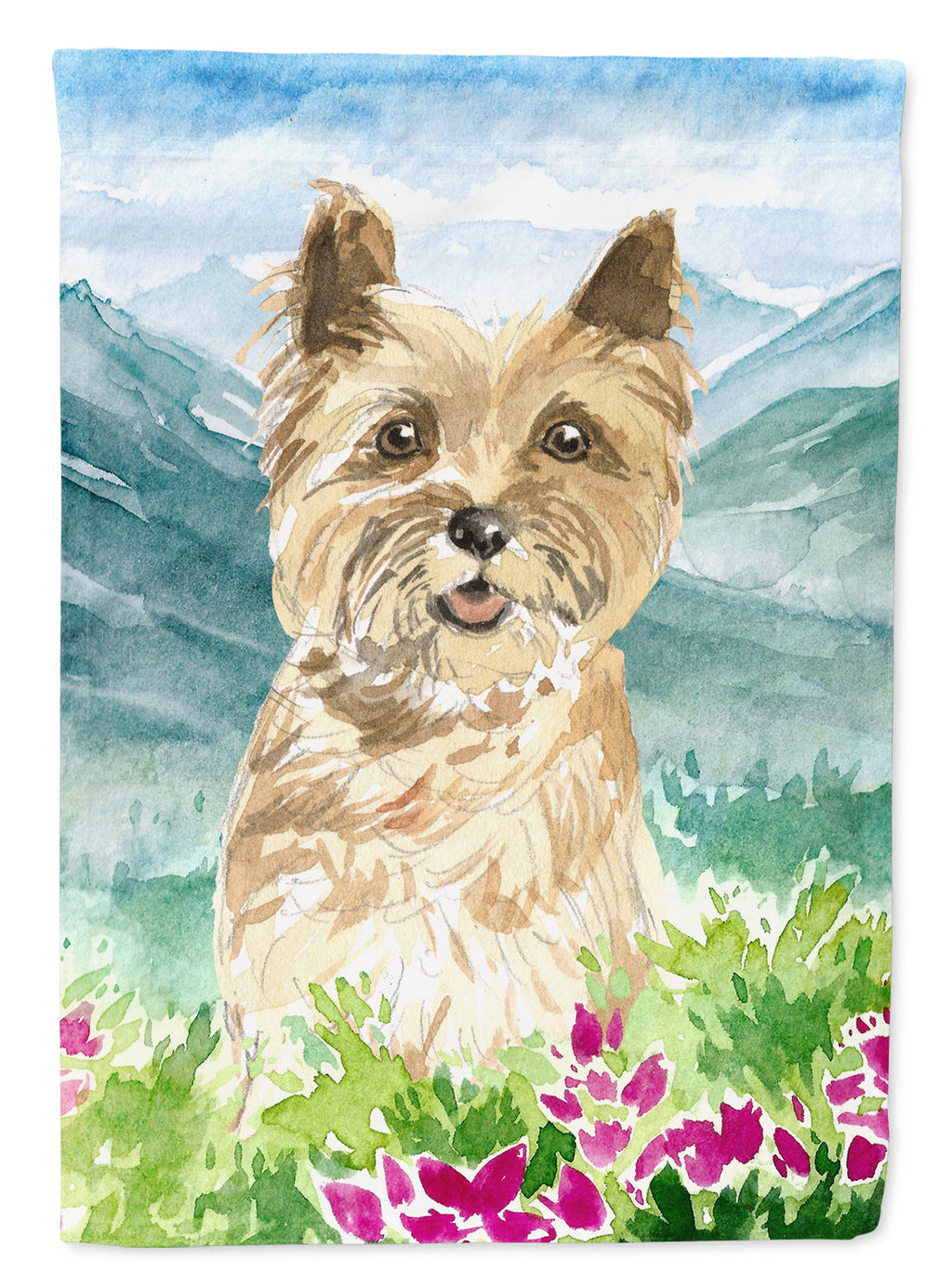 Mountain Flowers Cairn Terrier Garden Flag Mailbox Decorative Yard Banner Outside Patio Artwork for Flower Beds, Garden Size, Multicolor