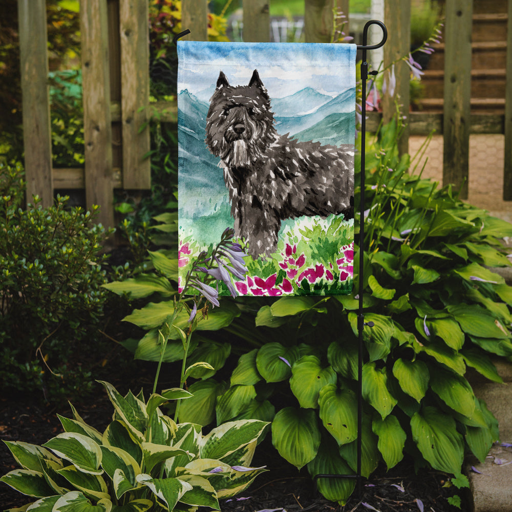 Mountain Flowers Bouvier des Flandres Garden Flag Mailbox Decorative Yard Banner Outside Patio Artwork for Flower Beds, Garden Size, Multicolor