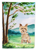 Under the Tree Yorkie Yorkshire Terrier Garden Flag Mailbox Decorative Yard Banner Outside Patio Artwork for Flower Beds, Garden Size, Multicolor