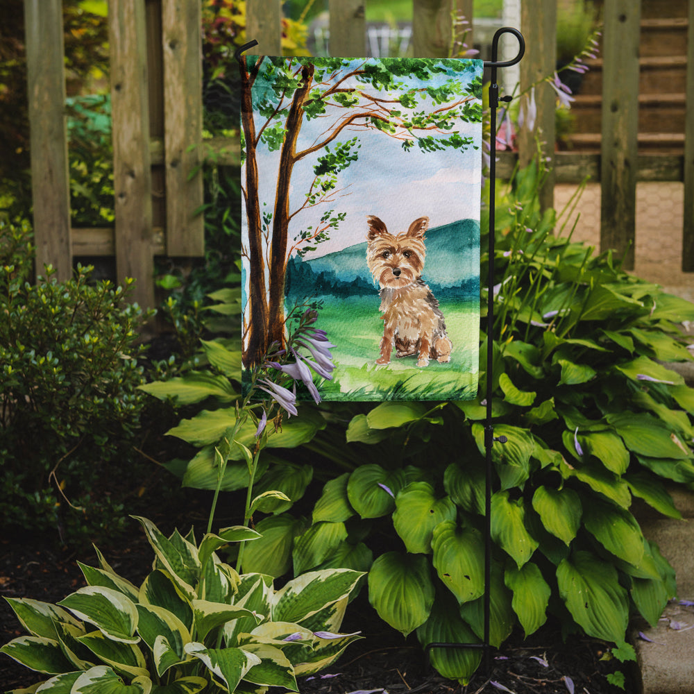 Under the Tree Yorkie Yorkshire Terrier Garden Flag Mailbox Decorative Yard Banner Outside Patio Artwork for Flower Beds, Garden Size, Multicolor