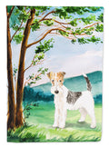 Under the Tree Fox Terrier Garden Flag Mailbox Decorative Yard Banner Outside Patio Artwork for Flower Beds, Garden Size, Multicolor