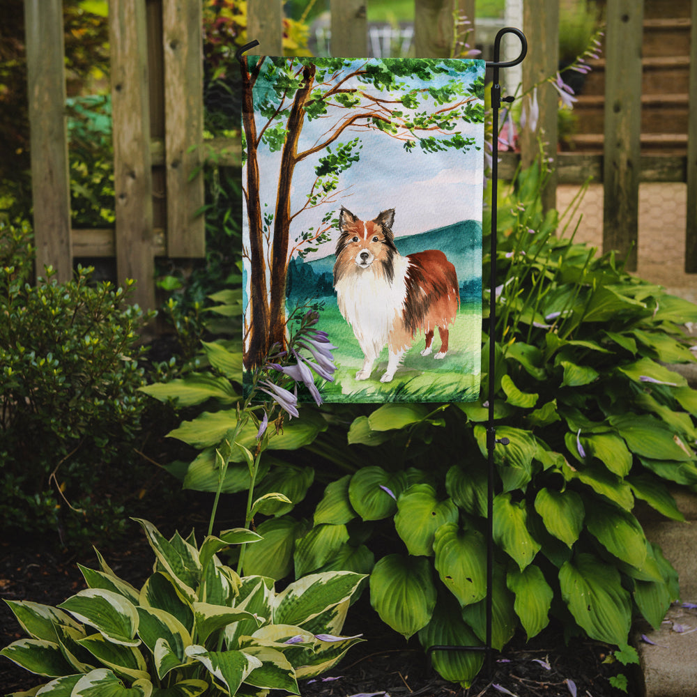 Under the Tree Sheltie Garden Flag Mailbox Decorative Yard Banner Outside Patio Artwork for Flower Beds, Garden Size, Multicolor