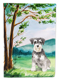 Under the Tree Schnauzer #2 Garden Flag Mailbox Decorative Yard Banner Outside Patio Artwork for Flower Beds, Garden Size, Multicolor