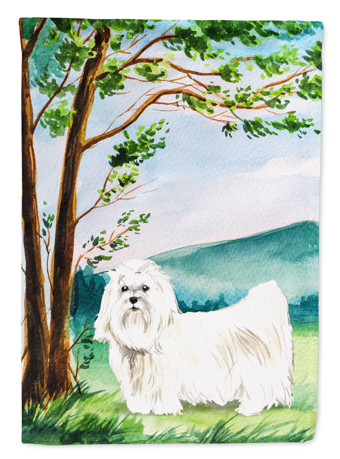 Under the Tree Maltese Garden Flag Mailbox Decorative Yard Banner Outside Patio Artwork for Flower Beds, Garden Size, Multicolor