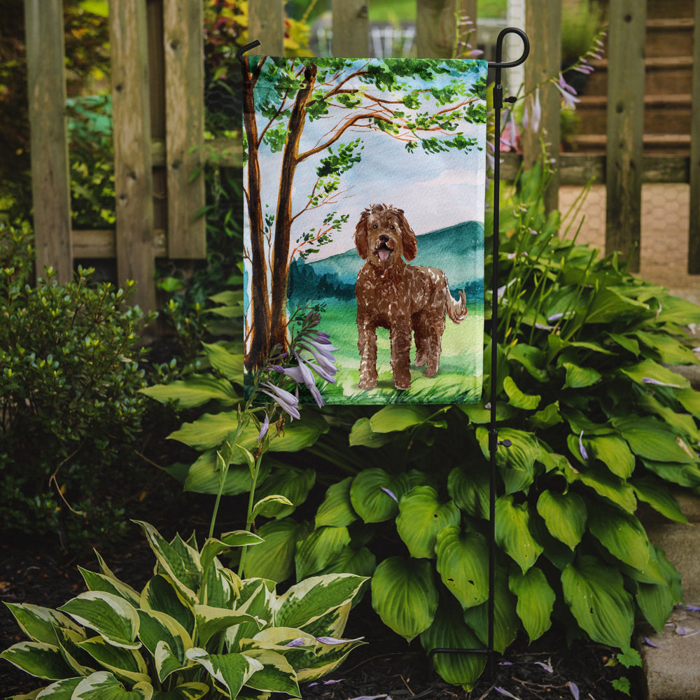 Under the Tree Labradoodle Garden Flag Mailbox Decorative Yard Banner Outside Patio Artwork for Flower Beds, Garden Size, Multicolor