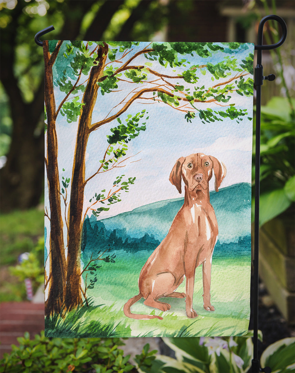 Under the Tree Vizsla Garden Flag Mailbox Decorative Yard Banner Outside Patio Artwork for Flower Beds, Garden Size, Multicolor